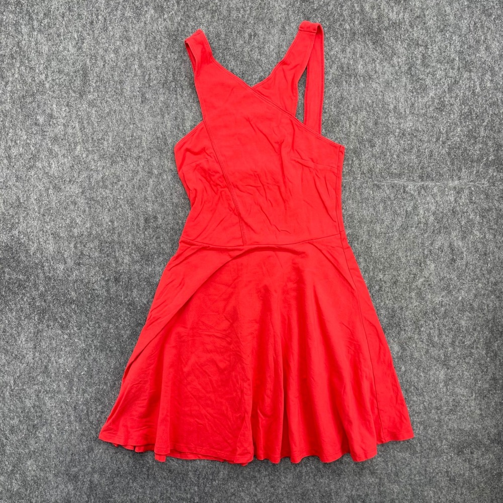 Hollister Dress Womens Small Red Active Skater Asymmetrical Cross Neck Racerback